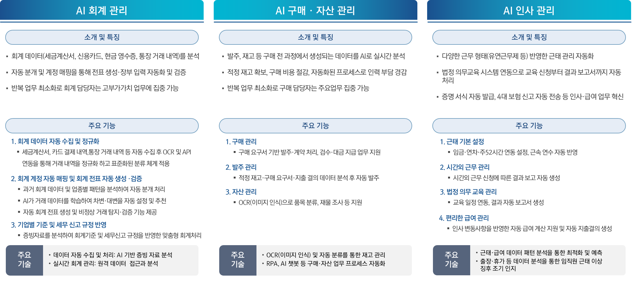 aeris 주요 기능